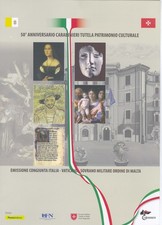 FRANCOBOLLI  REPUBBLICA ITALIANA  50° anniversario Carabinieri  Tut. Patr. Cult.