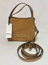 American Leather Co. Auburn Mini Leather Women's Crossbody Carried, Suede NEW