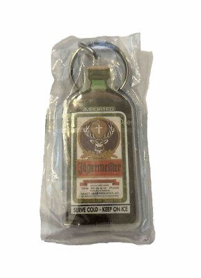 Vintage Jagermeister Keychain Bottle Shape Double Side Novelty Liquor Beer