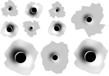 Bullet Hole Multi Size Pack Stickers