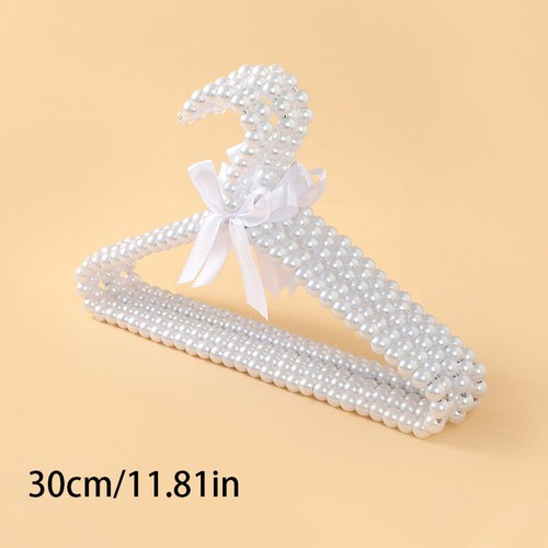 1/5Pcs Pearl Beaded Clothes Hanger Ribbon Bow Coat Pants Anti-Slip Hanging Racks - Picture 29 of 29