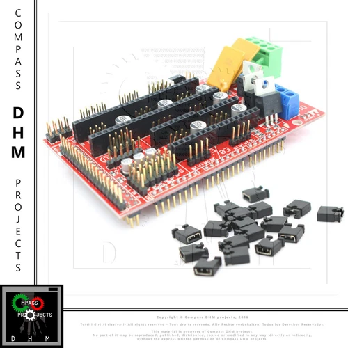 RAMPS 1.4 - RepRap mega pololu shield - 3d printer control - Prusa - jumpers