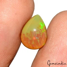 1.75 Cts Natural Ethiopian Opal Multi Color Shine Rare Untreated Pear Gemstone