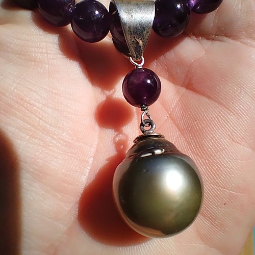 Jay King DTR Amethyst and South Sea Pearl Necklace, Pendant and Earrings Set 925 - 第 7/11 張圖片