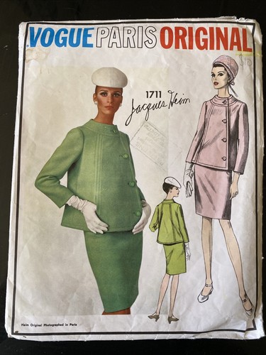 Vogue Sewing Pattern 1711 Jacques Heim Misses Two Pieces Size 12 Cut Complete - Picture 2 of 3
