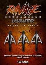 Ravage Dominator Fixed Broadhead 100gr Chisel Tip 1.35 Would Channel New 3pk Ravage Dominator Fixed Broadhead 100gr Chisel Tip 1.35 Would Channel New 3pk