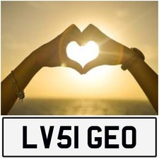 ❤ LOVES GEO LOVE GEORGE GEOS GORGE GEORGIA GEE PRIVATE REG NUMBER PLATE LV51 GEO