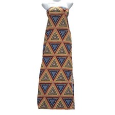 Love Womens Strapless Maxi Dress Geometric Tribal Print XL