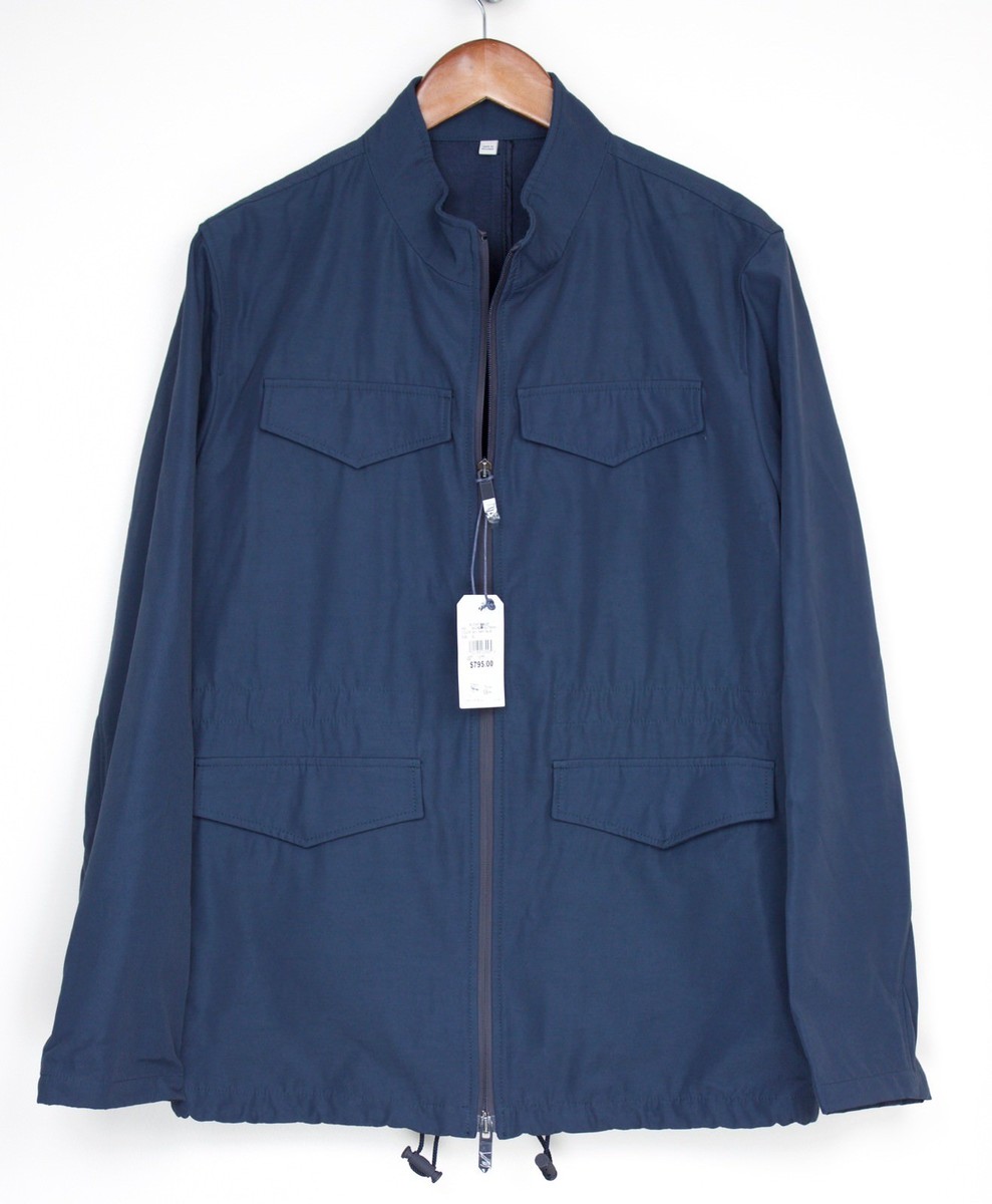AA HARDWEAR HARDY JACKET ネイビー NEW Hardy Amies Field Jacket Mens L Solid Navy Blue 4 Pocket Zip