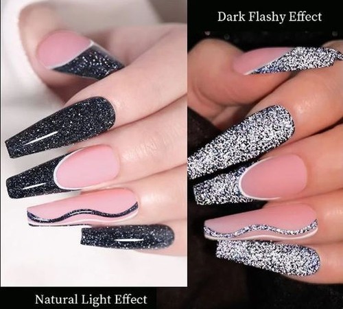 LILYCUTE Nail Liner Gel Reflective Polish Manicure Glitter Flash Drawing UV LED - Picture 9 of 48