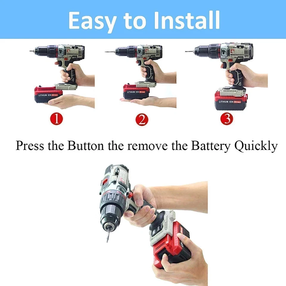 1-6X 20 Voltios para CABLE PORTER 3.0,8.0Ah Batería Litio 20V PCC680L PCC685L EE. UU. Foto 3 de 4