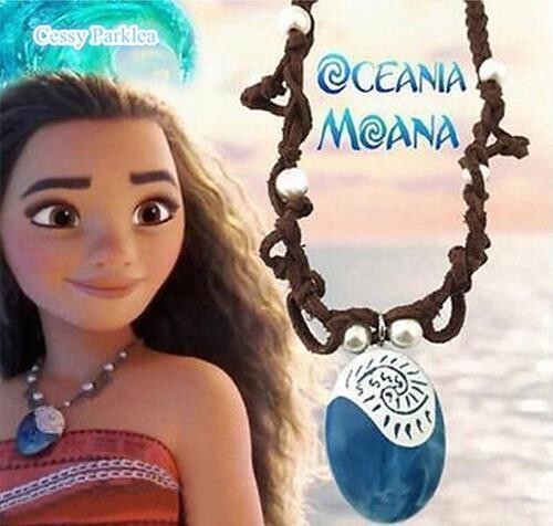 SN-A4-1 Animie Polynesia Princess Moana Necklace Blue Stone
