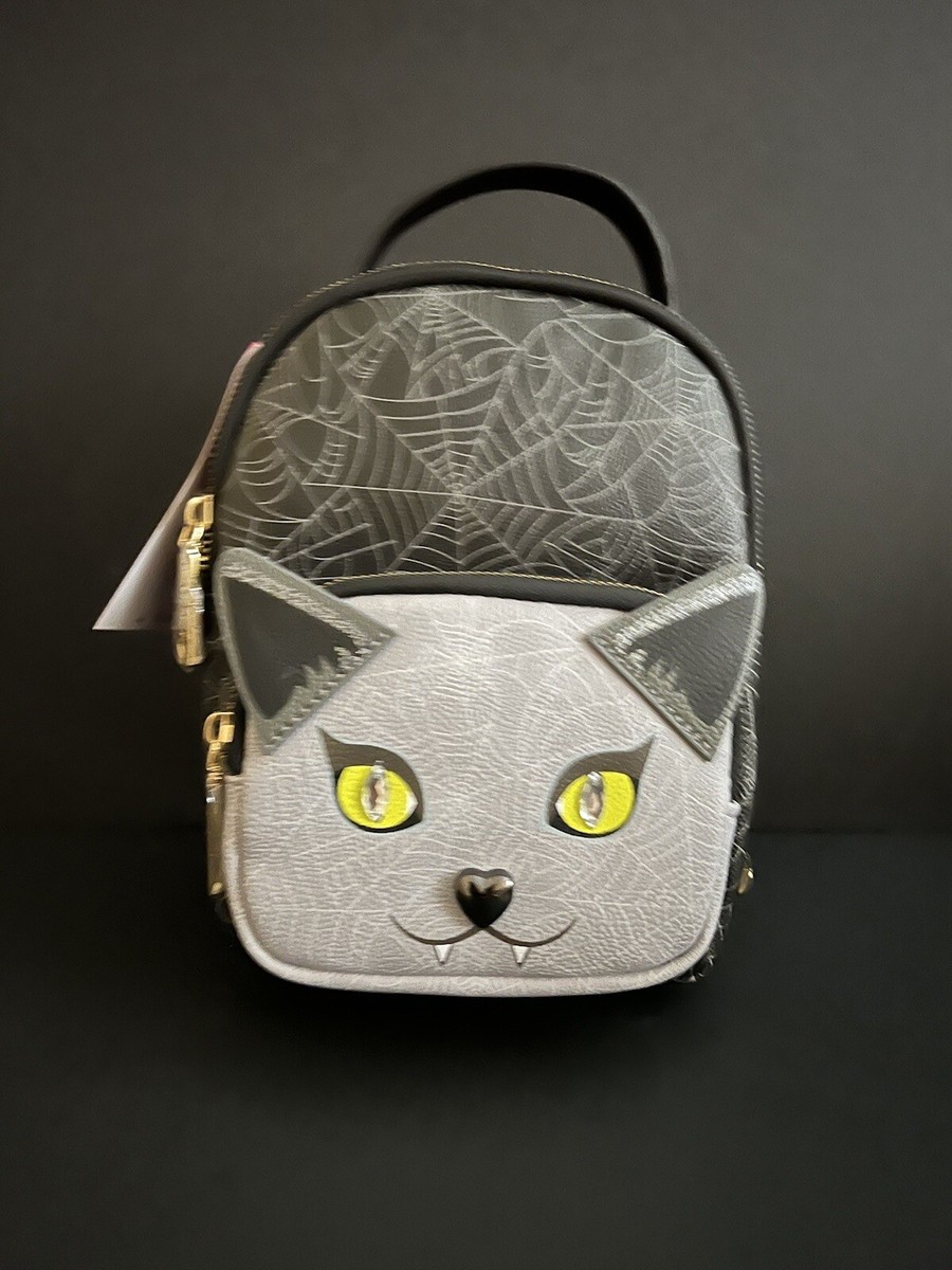 BETSEY‎ JOHNSON KITCH MINI BACKPACK HALLOWEEN VAMPIRE CAT SPIDER WEB NOVELTY ZIP Betsey Johnson Halloween Mini Backpack Vampire Cat Spider  main image 3