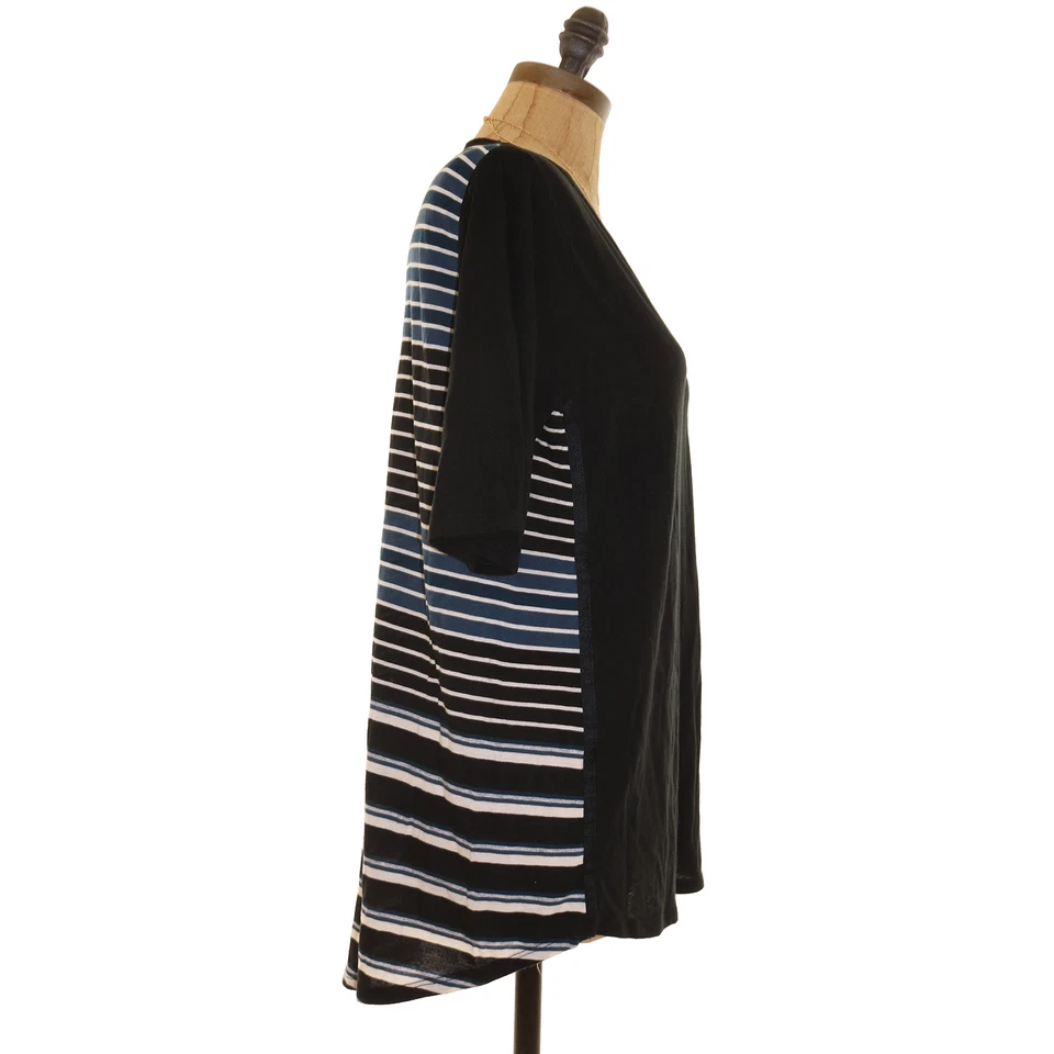 Top Vince Nordstrom Tejido Melange M Manga Corta Negro Rayas Relajado B88 Foto 2 de 4