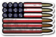American Flag Bullet Ammo Vinyl Decal Bumper Sticker Car Window Us Truck Yeti 3m