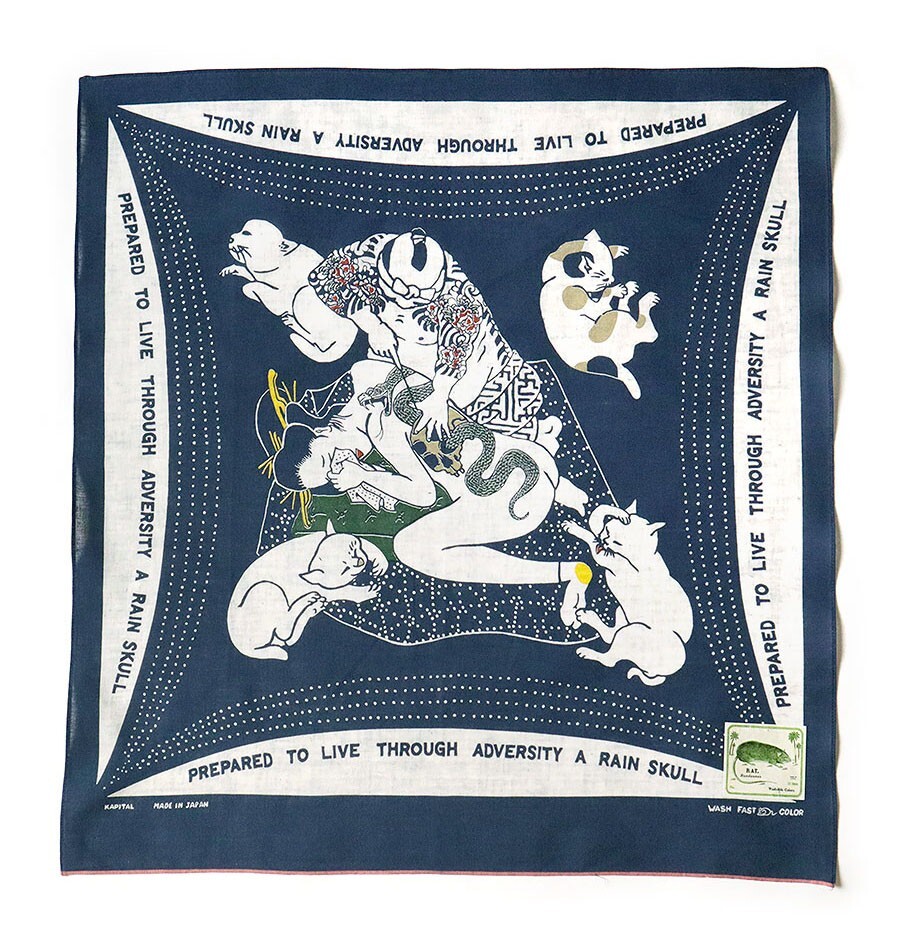 Kapital Bandana RAIN SKULL NO WOMAN NO CRY Navy K2209XG500EK-1692BA