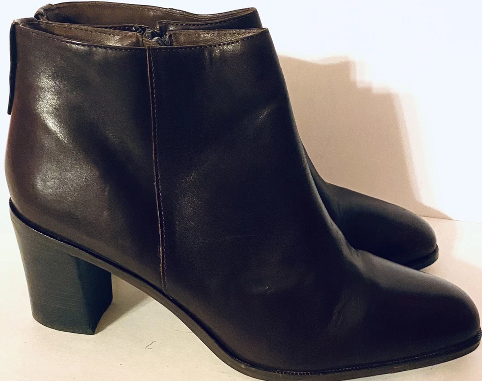 Valerie Stevens Side Zippered Genuine Leather Ankle Boots SZ 10.5M Brown EUC! - Image 3 of 4