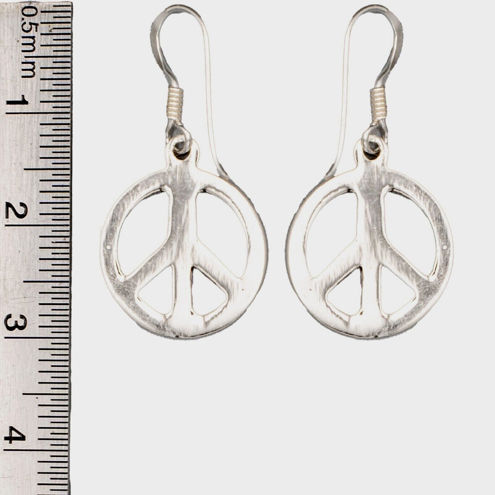 Pendientes Colgantes De Plata 925 Con Símbolo De Paz Para Damas Activistas