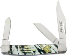 Elk Ridge Gentleman's Stockman White & Black Folding Stainless Knife 42453BK
