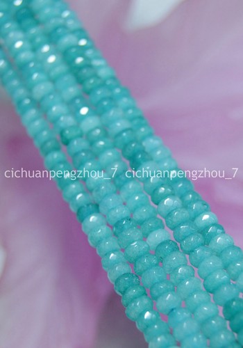 Gemme Abaco Blu Acquamarina Brasiliana Sfaccettate 2x4 Mm - Foto 2