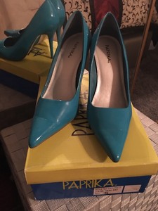 teal low heels