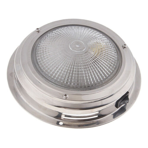 1x Stainless Steel LED Dome Light Boat Marine RV Cabin Ceiling Lamp 5.5" Use - Photo 1/4