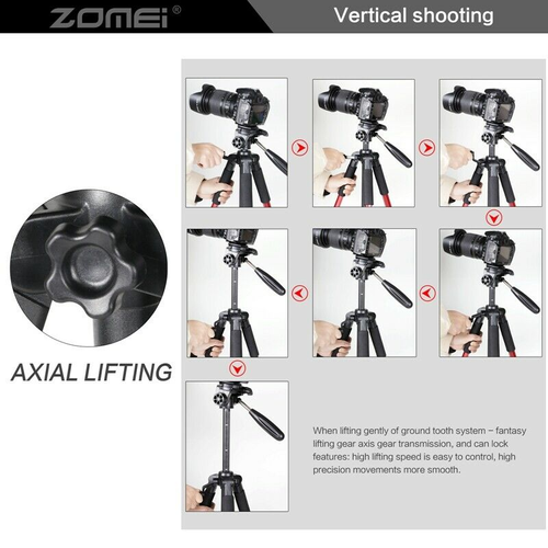 Zomei Treppiede per fotocamera portatile in alluminio e piastra QR testa panoramica per fotocamera DSLR DV - Foto 4 di 18