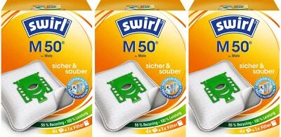 3 Pakete Swirl Staubsaugerbeutel M50 / M 50 EcoPor für Miele Staubsauger M