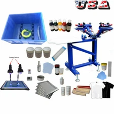 4-1 Color Floor Type Screen Printing Kit Easily Set-up&Operate&Printing New