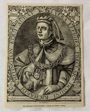 1882 magazine engraving~ SIR RICHARD WHITTINGTON Dick Whittington And His Cat