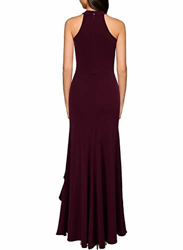 WOOSEA Women's High Neck Split Bodycon 