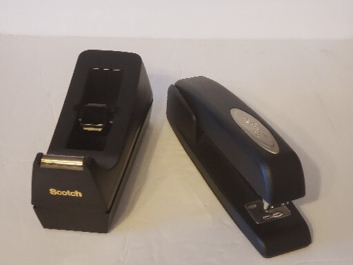 Swingline Black 747 Stapler & Scotch Tape Desk Dispenser C-38-image