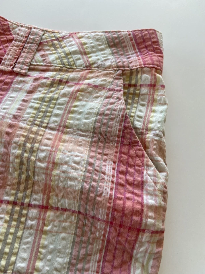 Bermudas de verano Lei rosa a cuadros para caminar talla 9 Seersucker  Foto 3 de 4