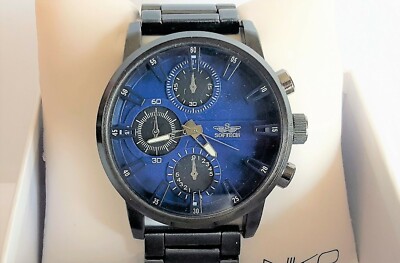 SOFTECH LONDON Herren Armbanduhr - Blaues Zifferblatt 44mm - Neu