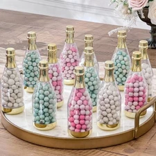Kate Aspen Gold Metallic Mini Wedding Champagne Bottle Containers - (Set of 12)