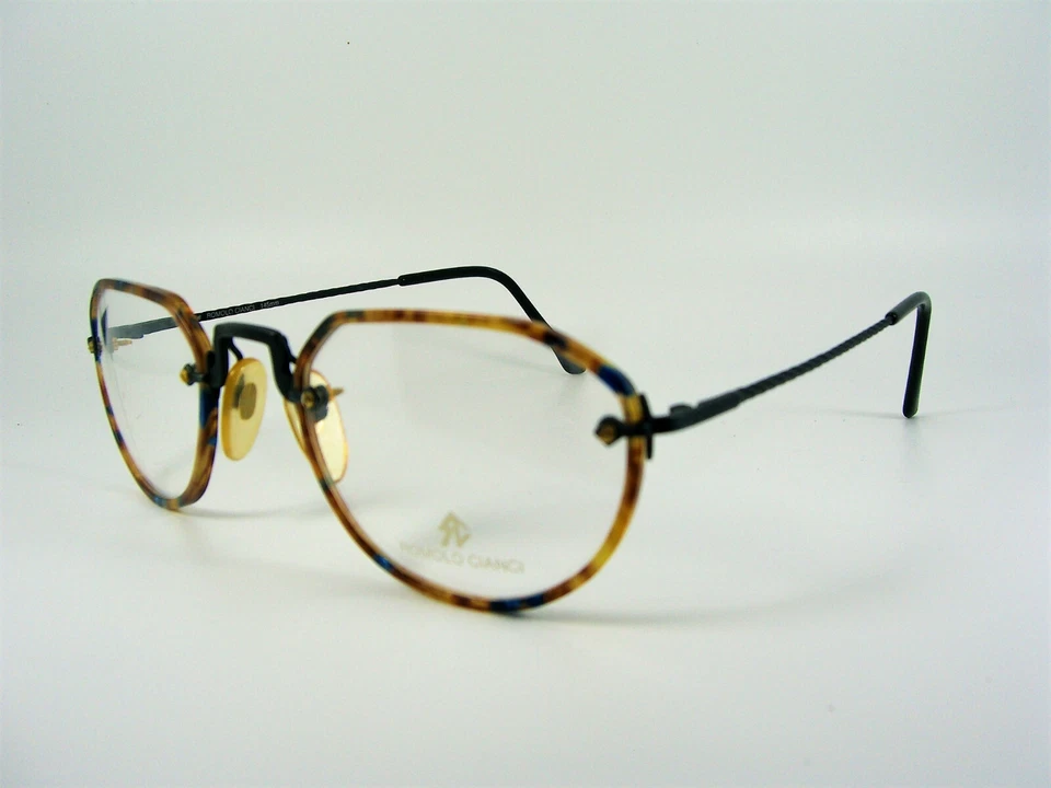 Очки Romolo Cianci из титанового сплава шестиугольные черепаховые овальные оправы новые из старых запасов - Изображение 4 из 4