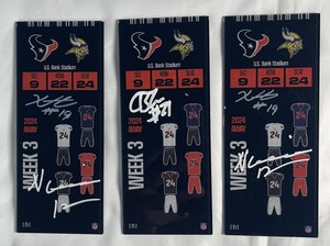 LOT WEEK 3 TEXANS TICKETS (2) Collins/Hutchinson 2/10, 9/10 (R) Bullock 4/10 BGS