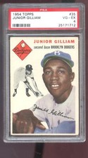 1954 Topps #35 Junior Gilliam PSA 4 Graded Baseball Card MLB Brooklyn Dodgers
