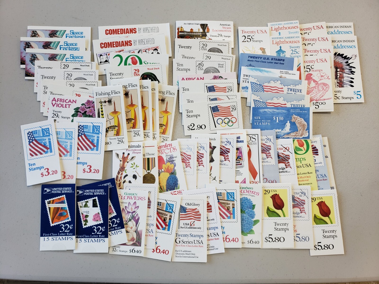 U.S. Postage Stamp Booklet Lot, Face 342.60, 22c32c, MNH, Free Ship