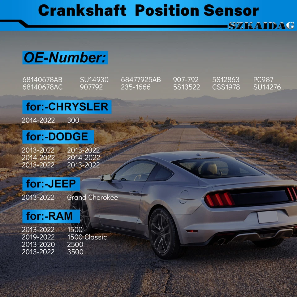 Crankshaft Position Sensor for 14-2022 Chrysler 300 DODGE Charger JEEP RAM 1500 - Image 2 of 4