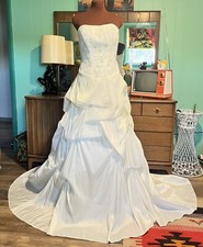 Wedding Dress-Davids Bridal-P2 Collection-Ivory-Beaded-Vintage Style-Strapless 8