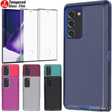 For Samsung Galaxy Note20 Ultra/Note20 Shockproof Hard Case Cover Tempered Glass