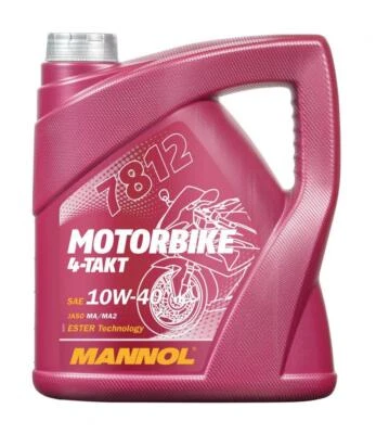 MANNOL ENGINE OIL 4T MOTOR10W40 4L ESTER + MA2 SYNTHETIC (7812) (API SN) - Photo 1/2