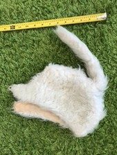 Vintage baby winter hat with tail in fake fur from Estonia