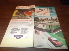 1961 Standard Oil Jacksonville and Vicinity Vintage Road Map /Nice Cover Art !!