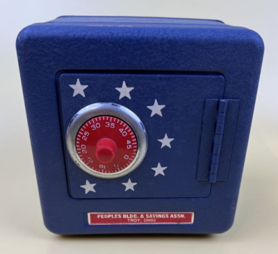 Metal Combination Safe Coin Bank ~ Vintage ~ Promo Peoples Building and ...