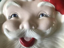 Vintage Cramer mold Christmas Santa face Wall Decor, Spoon Rest Or Candy dish