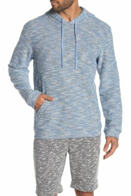 Onia Men's Michael Drawstring Hoodie Sweatshirt Lake Blue Size M