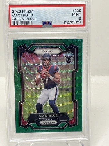 2023 Rookie CJ Stroud Prizm Green Wave PSA 9