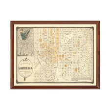 Old Map of Jasper, AL 1891 - Vintage Jasper Alabama Art